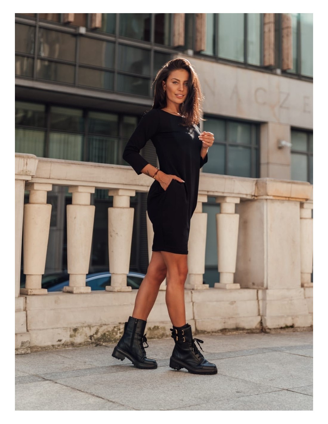 Casual black bauble dress 9988 - Online store - Boutique